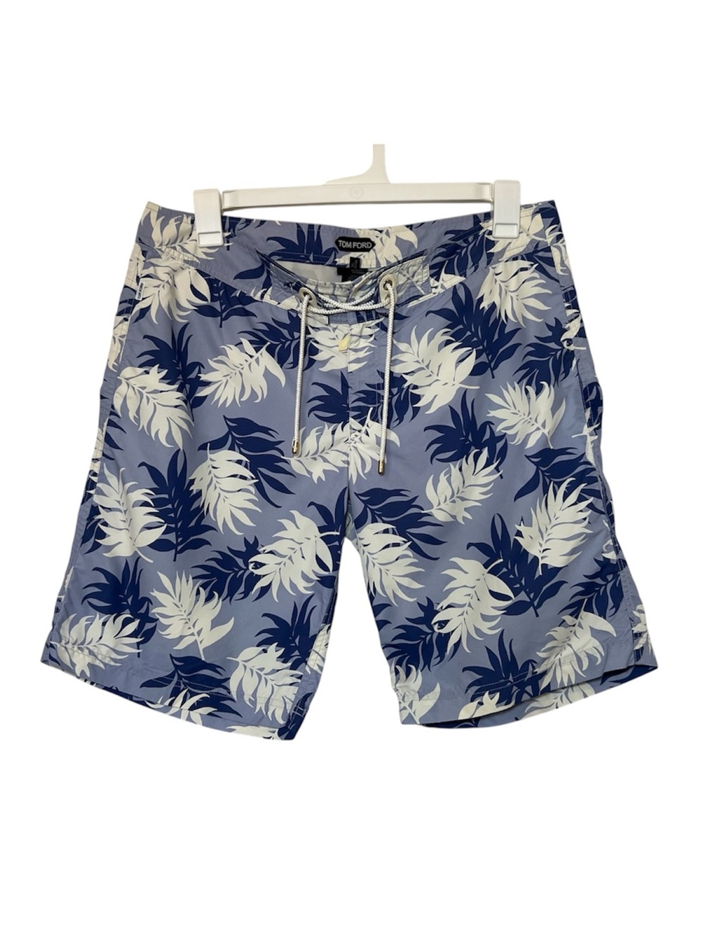 Tom Ford Navy and Light Blue Floral Swim Shorts